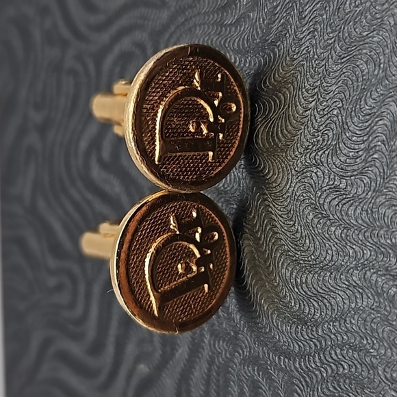 Christian Dior Gold Tone Cufflinks - Picture 1 of 3